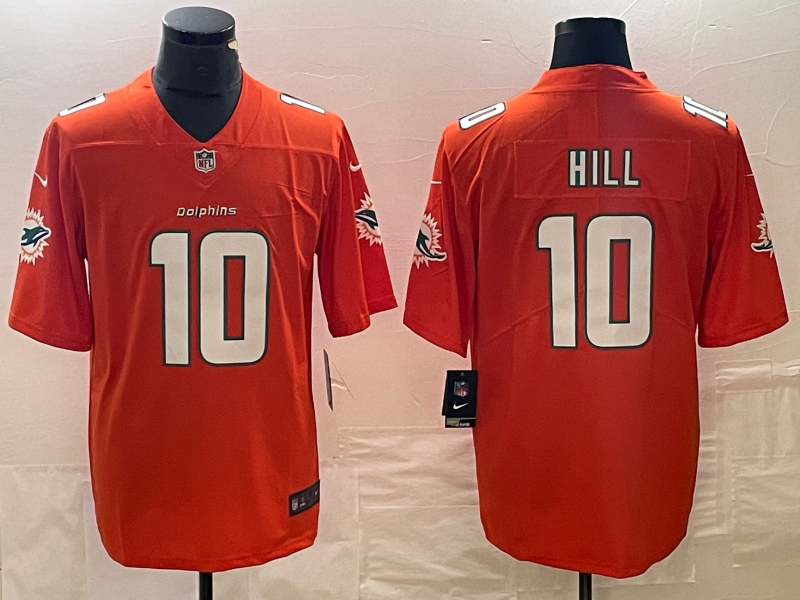 Men's Miami Dolphins Tyreek Hill #10 Orange Jersey